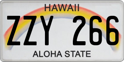 HI license plate ZZY266