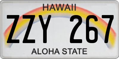 HI license plate ZZY267