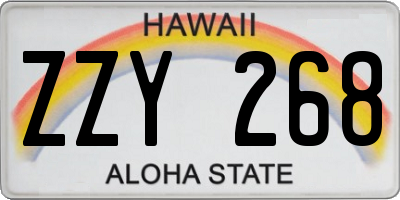 HI license plate ZZY268