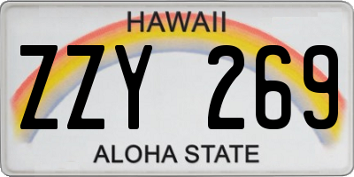 HI license plate ZZY269