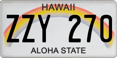 HI license plate ZZY270