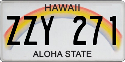 HI license plate ZZY271