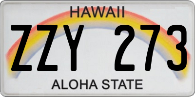 HI license plate ZZY273