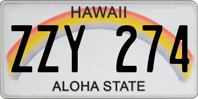 HI license plate ZZY274