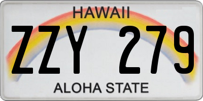 HI license plate ZZY279