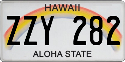 HI license plate ZZY282