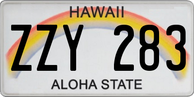 HI license plate ZZY283