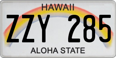 HI license plate ZZY285