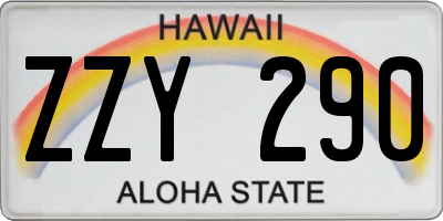 HI license plate ZZY290