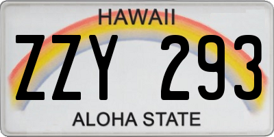 HI license plate ZZY293