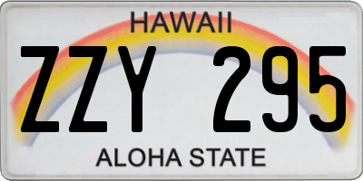 HI license plate ZZY295