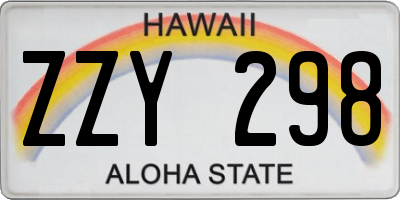 HI license plate ZZY298