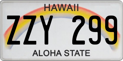 HI license plate ZZY299