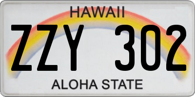 HI license plate ZZY302