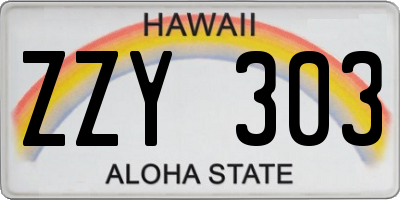 HI license plate ZZY303