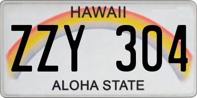 HI license plate ZZY304