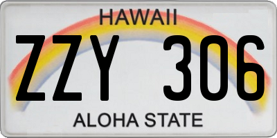 HI license plate ZZY306