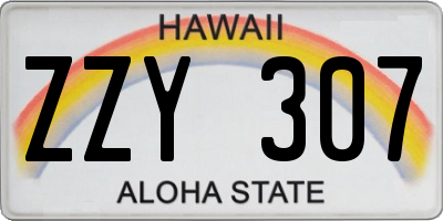 HI license plate ZZY307