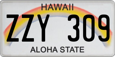 HI license plate ZZY309