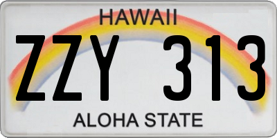 HI license plate ZZY313