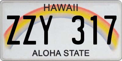 HI license plate ZZY317