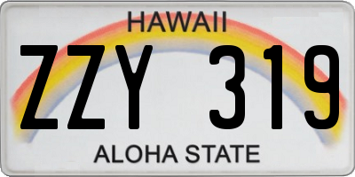 HI license plate ZZY319