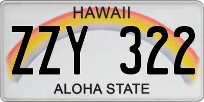 HI license plate ZZY322