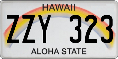 HI license plate ZZY323