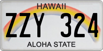 HI license plate ZZY324