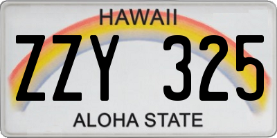 HI license plate ZZY325