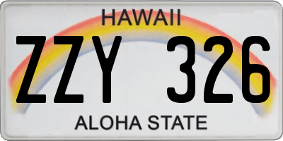 HI license plate ZZY326