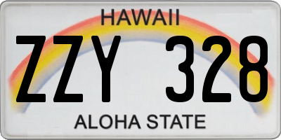 HI license plate ZZY328