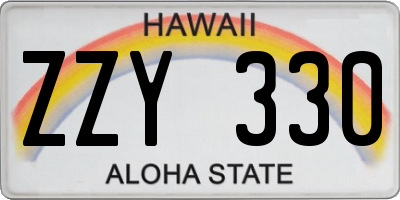 HI license plate ZZY330