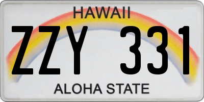 HI license plate ZZY331