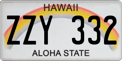 HI license plate ZZY332