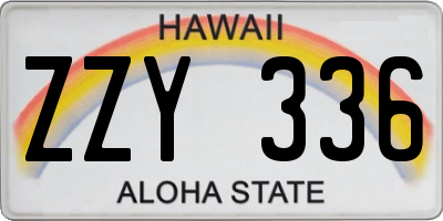 HI license plate ZZY336