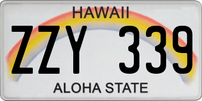 HI license plate ZZY339