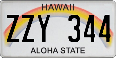 HI license plate ZZY344