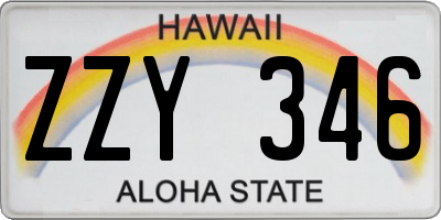 HI license plate ZZY346