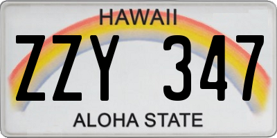 HI license plate ZZY347