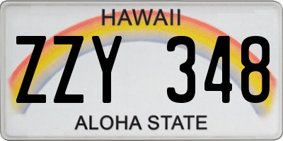 HI license plate ZZY348