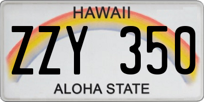 HI license plate ZZY350