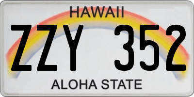 HI license plate ZZY352