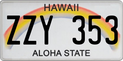 HI license plate ZZY353