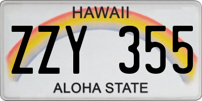 HI license plate ZZY355