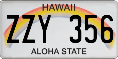 HI license plate ZZY356