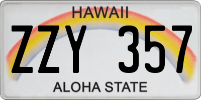 HI license plate ZZY357