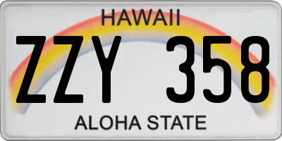 HI license plate ZZY358