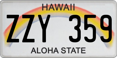 HI license plate ZZY359