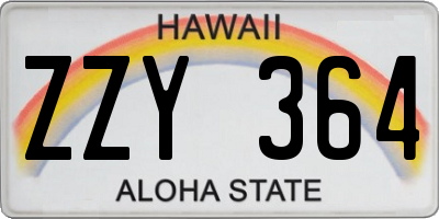 HI license plate ZZY364